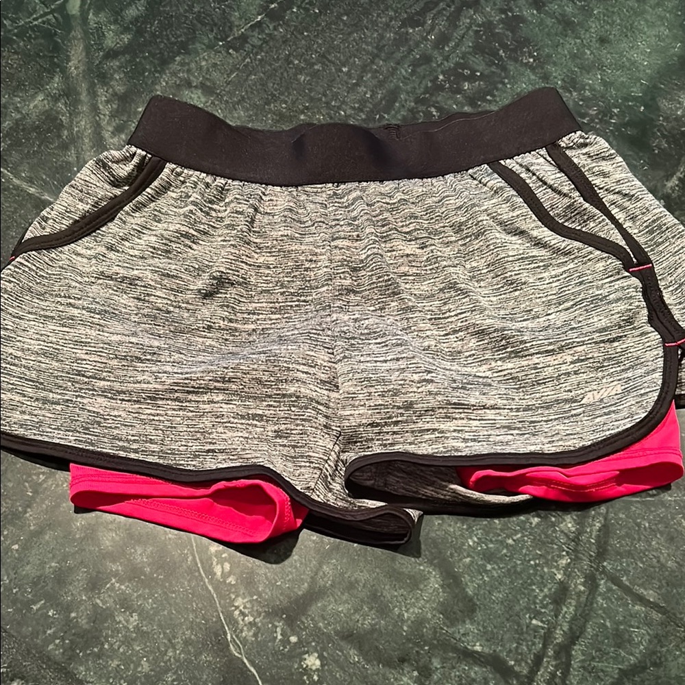Women's Gray and Pink Athletic Shorts
